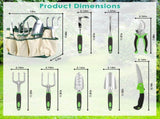 13Pcs Garden Tool Kit, HeavyDuty Aluminum Alloy Gardening Tools with AntiSlip TPR Handles, Oxford 58681467