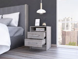 Rowley 2-Drawer 1-Shelf Rectangle Nightstand Light Grey B06280356