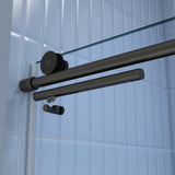 Glass shower door, sliding door, soft close system, with 5/16" tempered glass and Matted black W2122P225222