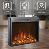 ZUN 23 inch electric fireplace insert, cost-effective heater with log set & realistic flame, overheating W1769P172914