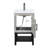 20" Small Bathroom Vanity with Sink & Hot and Cold Faucet, Freestanding Bathroom Cabinet with White W688P224408