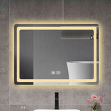 27 in. H LED Single Vanity Mirror in Polished Crystal Vanity LED Mirror for W2026P203529