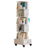 Rotating Bookshelf with Drawer, 360 Display 6 Tier Corner Bookshelf for Small Space, Floor Standing W2641P329209