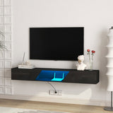 Floating TV Stand Wall Mounted with 16 Color LEDs,69" Modern TV Stand, Floating TV Cabinet W1321P237655