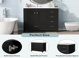 36" Black Bathroom Vanity with Ceramic Sink Combo, Abundant Storage Cabinet -2 Soft close doors and N729P183735B