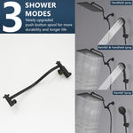 ZUN Black shower System 12 Inch Bathroom Luxury Rain Mixer Shower Combo Set Wall Mounted Rainfall Shower W1932P218046