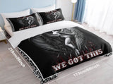 3pcs Soft and Comfortable Death and Angel Print Duvet Cover Set for Bedroom and Guest Room 32358203