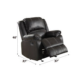 ZUN ACME Zuriel Motion Rocker Recliner, Black Synthetic Leather LV52287