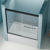 56"-60" W x 58" H Double Sliding Bathtub Shower Door, Semi-Frameless Bypass Tub Door, 1/4" W1573P292498
