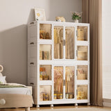Portable Wardrobe Closet Storage Organizer for Clothes,Clothes Dresser,12 Magnetic Doors-12 Cubes & W2699P184784
