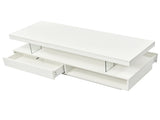 LED Coffee Table with Storage, Modern Center Table with 2 Drawers and Display Shelves, Accent 23639426