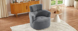 360&deg Swivel Chair Upholstered Accent Barrel Chair Swivel Round Sofa Chair with Adjustable Headrest N719P272676E