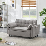 54.30-inch double Two-seat casual sofa with pull out bed, living room furniture, light grey W1658P176558