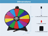 24" Spinning Prize Wheel with Foldable Stand Stand-Up & Tabletop Fortune Wheel - Multicolor 84150021