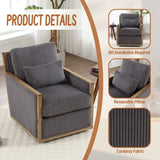 COOLMORE Corduroy Swivel Chair, Comfy Accent Sofa Chair for Living Room, 360 Degree Swivel W395P209395