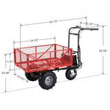 Wheelbarrow Utility Cart Electric Powered Cart 48V28Ah 500W Capacity 500lbs Material Hauler ET301713RDF