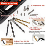 ZUN 246 pcs inch drill sets Fried Dough Twists drill woodworking drill cement drill bit bit tapper set 53369346