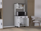 DEPOT E-SHOP Waco 67" H Kitchen Pantry with Two Cabinets, Two Open Shelves, and One B097P167430