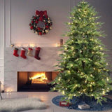 Artificial 4ft Green Christmas Tree with 1071 PE/PVC Mixed Branch Tips, 150L warm white led, Steel 19373615