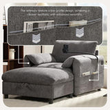 38" Single Sofa with Storage Ottoman, Adjustable Phone Holder, USB Charger, Side Storage Pockets, N723P303462E