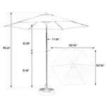 ZUN 9FT Outdoor Patio Umbrella Outdoor Table Umbrella with Push Button Tilt and Crank, Market Umbrella 6 W640P234563