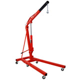 ZUN 2 Ton Folding Engine Hoist Cherry Picker Shop Crane Hoist Lift, Heavy Duty Steel with 6 Iron Caster 10895565