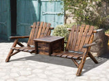 Wooden Chair Loveseat with Inset Ice Bucket Garden chairs/courtyard chairs 10924082