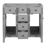 ZUN 36" Bathroom Vanity without Sink, Cabinet Base Only, Two Cabinets and Five Drawers, Solid Wood WF299664AAE