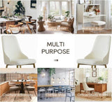 Modern PU sponge-filled dining chair, solid wood metal legs, suitable for restaurants, living rooms W1535119452