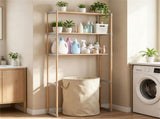 3-Tier Over Toilet Storage Shelf, Solid Pine Wood Bathroom Space-Saving Organizer Rack with 96420315