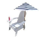 Outdoor or indoor Wood Adirondack chair with an hole to hold umbrella on the arm ,white W2297P143389