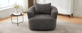360&deg Swivel Chair, 38.2" Accent Chair Sofa, Upholstered Swivel Barrel Sofa Chair with a Throw Pillow N719P288552E