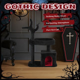 44.5" Heavy Duty Gothic Cat Tree Large Cat Tower Cat Tree Indoor Cats Spacious Cat Condo Coffin 07409591