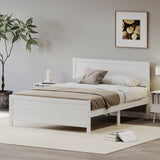 ZUN Wood Platform Bed Frame with Headboard, Mattress Foundation with Wood Slat Support, No Box Spring 15266389