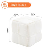 Square Ottoman Foot Stool Corduroy Vanity Chair Bench with Padded Woven Footrest for Entryway Living 73016618