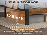 Metal Platform Bed Frame with Headboard & Footboard - No Box Spring Needed, 800LBS Sturdy Wooden 00747353