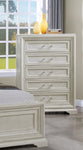 ZUN Beautiful Transitional Style 1pc 5-Drawer Chest Storage Drawers White Cream Finish Wooden Home B011P222477