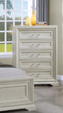 ZUN Beautiful Transitional Style 1pc 5-Drawer Chest Storage Drawers White Cream Finish Wooden Home B011P222477