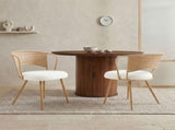 Wicker dining chairs - 2-piece set - Farmhouse soft cushioned cane back kitchen chair, sponge 78496311