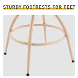 2 Pcs Blue Chenille Swivel Bar Stools with Khaki Powder-Coated Metal Legs 51286050