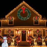 60in Pre-lit Christmas Wreath, Lighted Artificial Xmas Wreath with 220 Warm & Multi-color Lights and 16380976