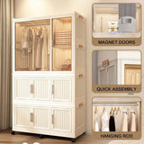 Portable Wardrobe Closet Storage Organizer for Clothes,Clothes Dresser,9 Magnetic Doors-9 Cubes & 1 60558618