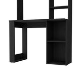 ZUN Palisades Computer Desk with Hutch and Storage Shelves Black B062111732