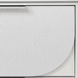 Pearl White 2-Drawer Nightstand with Acrylic Crystal Legs B062P215411