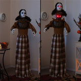 5.4ft Halloween Animatronic Witch - Scary Pop-Up Head, Sound/Button Activation, 4 Flashing Red Eyes 39618927