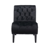 COOLMORE Modern Velvet Armless Accent Living Room Chair / Leisure Chair,Upholstered Fabric Button W39550128
