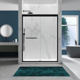 56-60" x 72" Tempered Glass, Aluminum Frame Double Sliding Shower Door, 1/4" , Stainless Steel T3736P351198