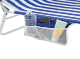 Face-Down Folding Beach Lounger with Backpack Straps, Blue & White Stripe 73264804