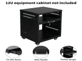 19" 1U Steel Plate DJ Drawer Equipment Cabinet with Keys Black 29080641