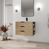 ZUN 30 Inch Wall Mounting Bathroomg Vanity With Sink, Soft Close Drawer and Side Shelf 73518205